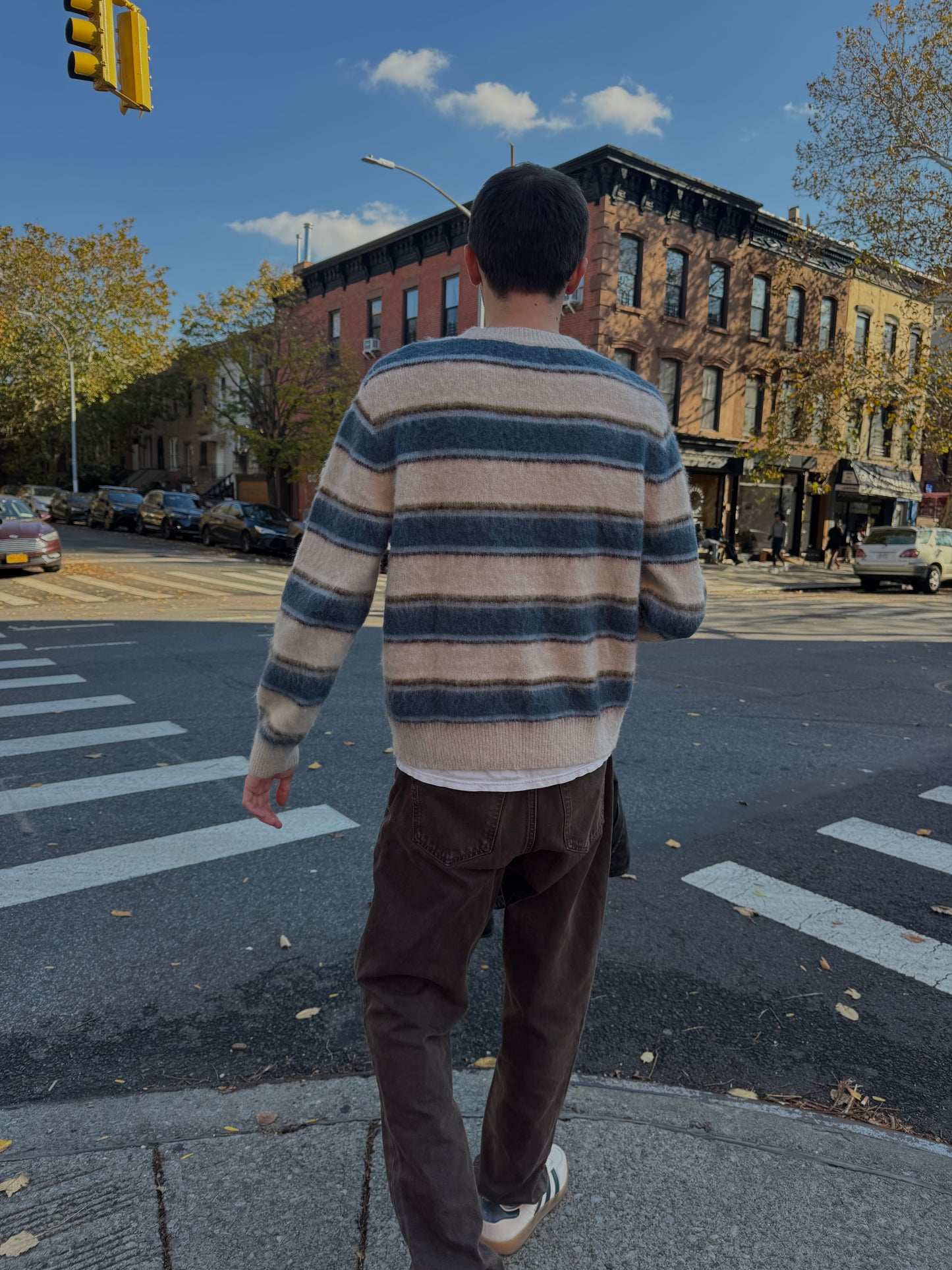 Stripe Mohair Knit Sweater