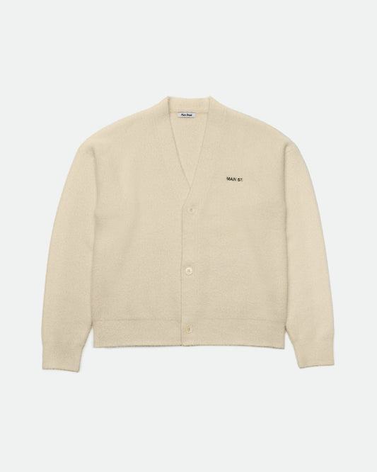 Fuzzy Knit Mink Cardigan - Ivory